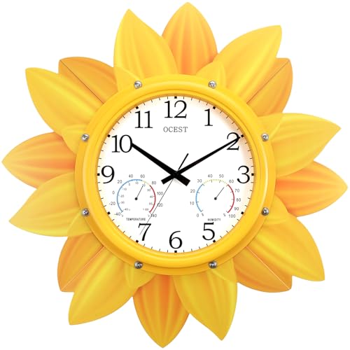 Waterproof Wall Clock with Thermometer Hygrometer Combo