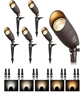 ZestPatio LED Landscape Spotlights, 7W 5CCT Wired Uplighting Outdoor with Adjustable Beam Angle, ...