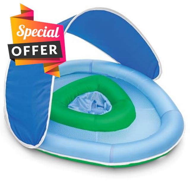 Hopscotch Lane Sunshade Baby Float – Baby Pool Float with UPF 30+ Canopy