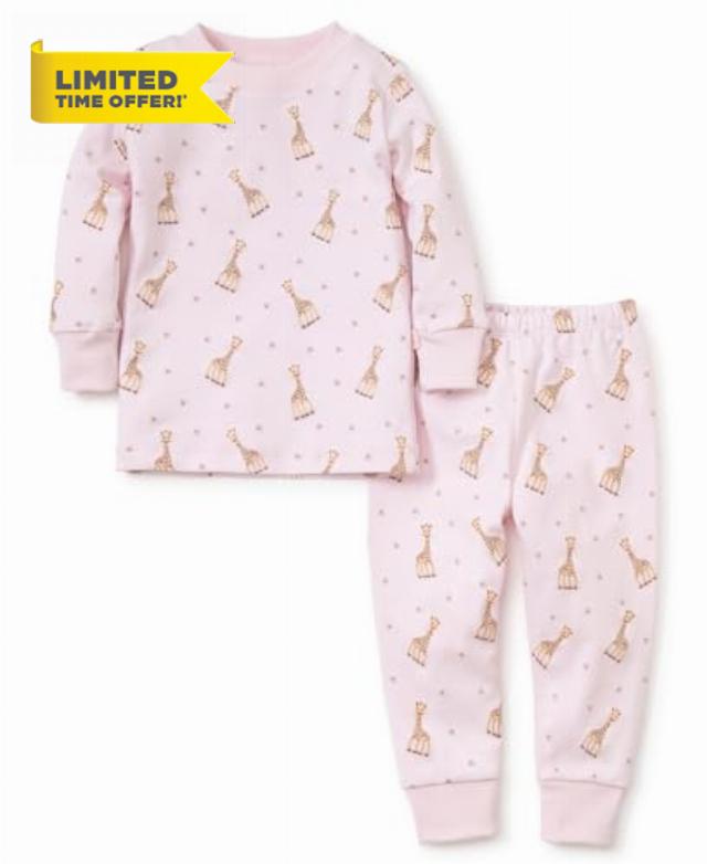 kissy kissy Baby Boys and Girls 100% Pima Cotton Sophie La Girafe Print Pajama Set