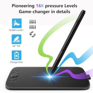 Power-Free Stylus with 16384 Levels of Pressure Sensitivity