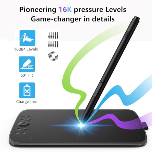 Power-Free Stylus with 16384 Levels of Pressure Sensitivity