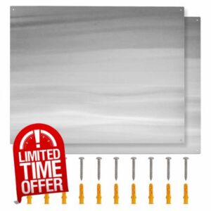 30" x 24" Stainless Steel Stove Backsplash Panel 2 Pieces Ultra-Thin Flush Mount Splash Guard for Kitchen Wall
