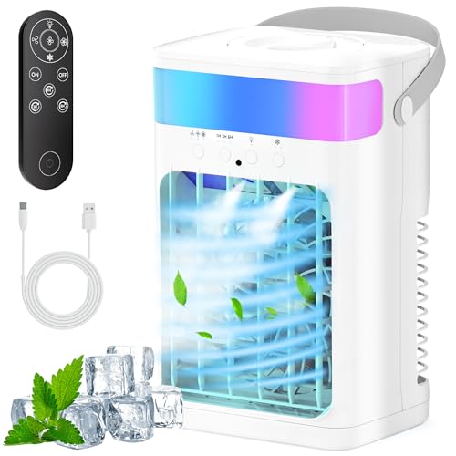 Cooling Fan 3 Speeds & 3 Modes Personal Cooling Fan Mini Air Conditioner Fan with Remote
