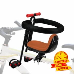 Front Mounted Child Bike Seat for Adult MTB–Interactive Toddler Bicycle Carrier with Full Guardrail