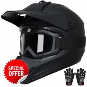 TRIANGLE Youth Kids Dirt Bike Helmet Full Face Motocross Helmet with Goggle & Gloves DOT/FMVSS-218 Approved Motorcycle Helme