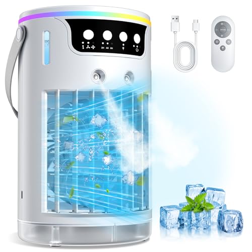 Personal Evaporative Air Cooler 1200ML with Ice Cooling Mist Fans That Blow Cold Air Like AC Mini AC Unit for Bedroom