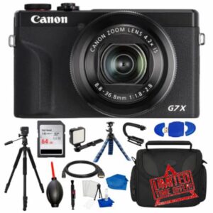 Canon PowerShot G7 X Mark III Digital Camera (Black) Bundle – 64GB Memory