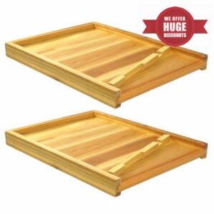 2 Set 10 Frame Beehive Bottom Board with Entrance Reducer