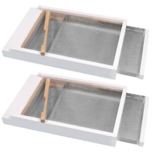 Paint Finishing with Entrance Reducer Beehive Metal Screened Bottom Board for 8-Frame Langstroth Hives Beekeeping Supplies