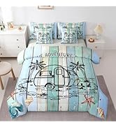 Homewish Camper Van Bed Sheet Twin Size,Coastal Beach Bedding Sets 3Pcs for Kids Girls Boys Teens...