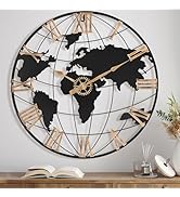 Pytha Sight 24 Inch Large Wall Clock for Living Room Decor,Big Modern Decorative Silent Metal Wor...