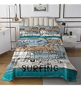 Homewish Camping RV Throw Pillow Cover,Surfing Sports Double Sides Pillow Case for Kids Boys Teen...