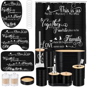 Black Home Bathroom Accessories Set
