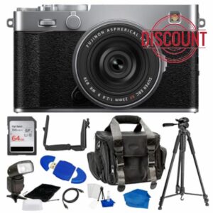 FUJIFILM X-E5 Mirrorless Digital Camera (Silver) Bundle with 64GB SD Card