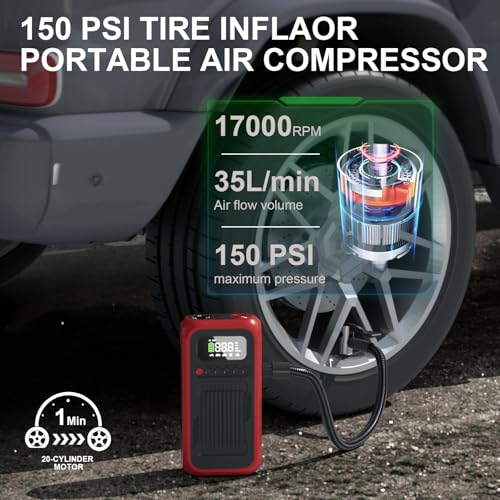 Auto Shut-off Cordless Air Pump for Cars