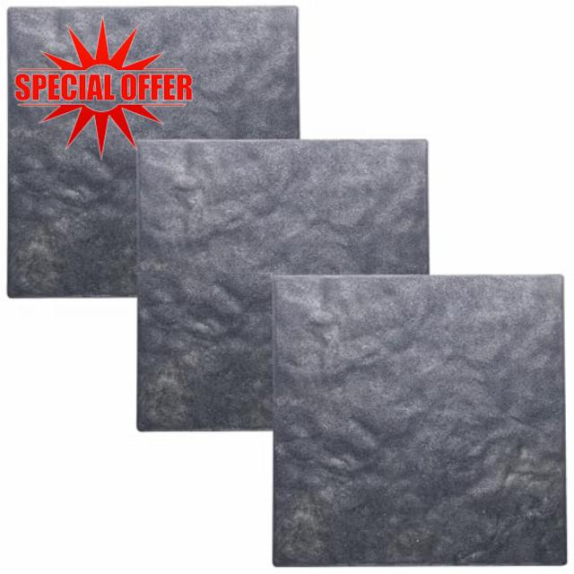 Sekcen 3 Pack Rubber Stepping Stones 15.75”x15.75” Outdoor Garden Walkway Recycled Paving Stones Pavers for Walkways
