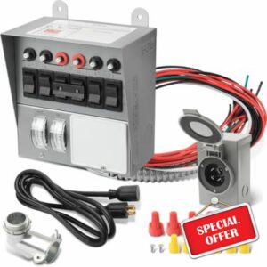 31406CWK Pro/Tran 30 Amp 6-Circuit Generator Transfer Switch Kit 7500 Watts Include Weatherproof Inlet Box