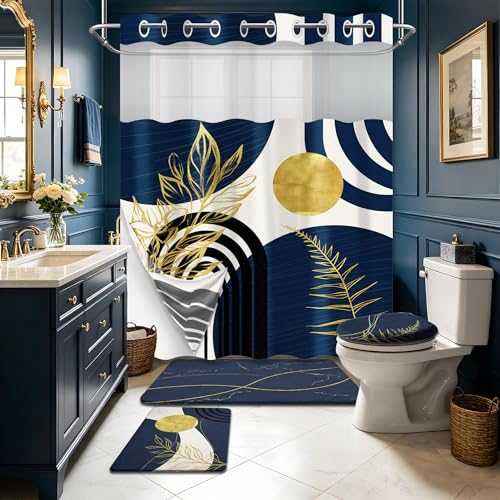 4 Piece with Bath Mat and Toilet Lid Cove