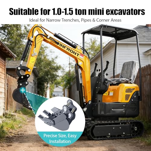 7.87-Inch/200mm Narrow Backhoe Bucket with Teeth and Pins