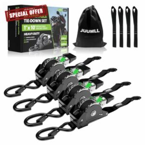 Retractable Ratchet Straps (4-Pack) 1” x 10ft - 1