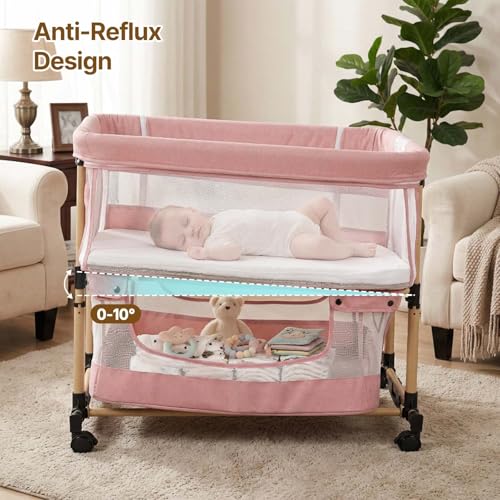 Portable and Stable Baby Crib Pink