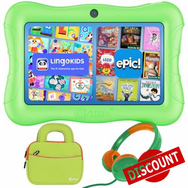 Contixo 7" Kids Learning Tablet Bundle - Headphones