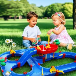 100PCS DIY Waterways Playset with Pump for Outside Yard