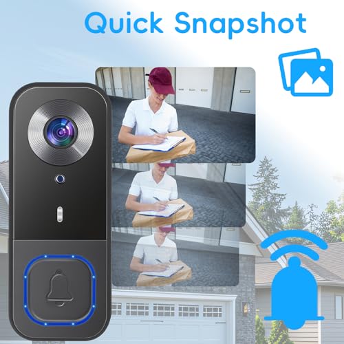 Smart Video Door Phone Walkie-Talkie with Screen 1080P HD 170°Wide Angle