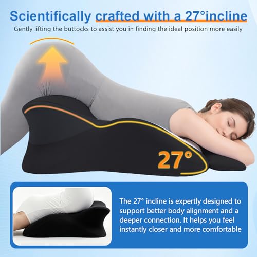 Multi-Functional Bed Position Pillow with Removable Cover Black