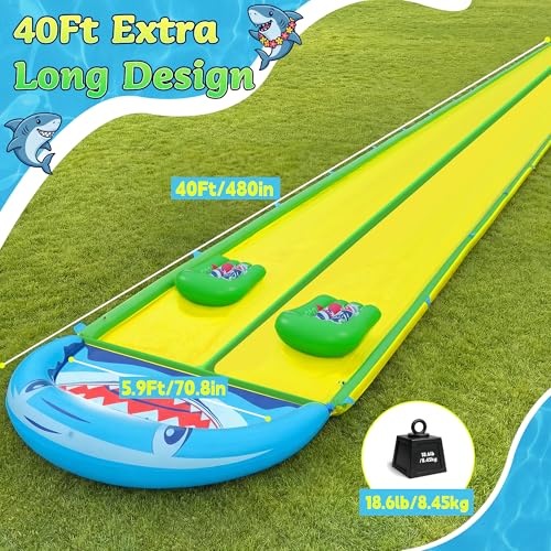 Giant Lawn Water Slide for Outdoor Backyard Lawn Kids Teens and Adults (Blue & Lemon)