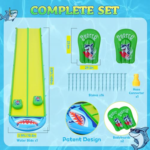 Slip Splash and Slide with 3-Way Water Sprinkler
