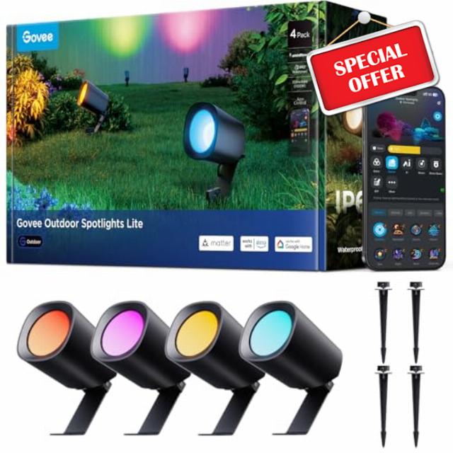 Govee Outdoor Spotlights Lite 4 pack