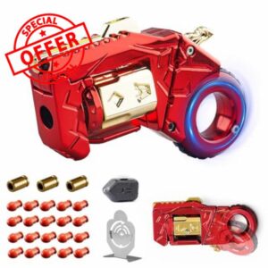 Fidget Toys Adults Metal Gun: Fidget Toy Rotating Stress Relief Premium Metal Fidget Ring Sensory Toy Decompression Gadget for Anxiety ADHD Office Desk Gift for Ma