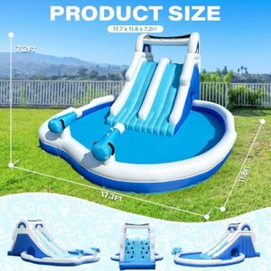 17.7FT Double Water Park with Huge Splash Pool