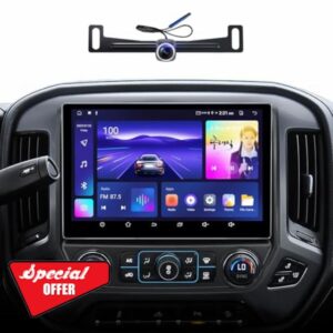 11.5inch (4G+64G) Android Car Radio Upgrade for GMC Sierra Chevrolet Silverado 2014-2018 Touch Screen Stereo Replacemen Wireless Carplay Android Auto GPS Navigation Multimedia Player Backup Camera SWC