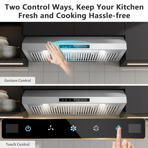 800 CFM Stainless Steel Range Hood with Gesture and Touch Control