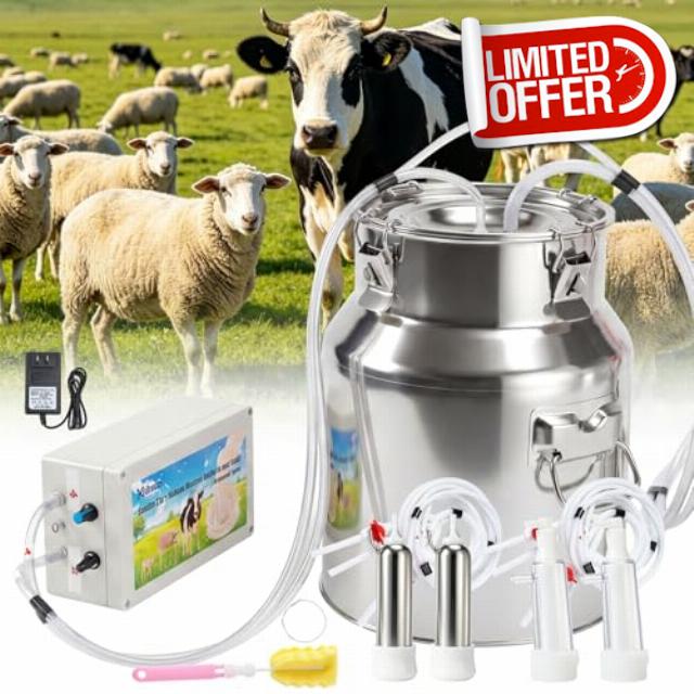 Upgraded 14L 2-in-1 Cordless Electric Milking Machine for Goats