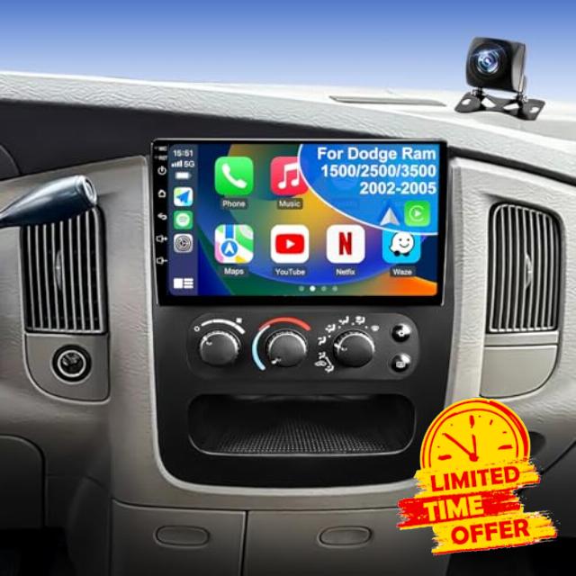 4Core 64GROM 5Gwifi Upgrade Car Radio for Dodge Ram 1500/2500/3500 2002 2003 2004 2005