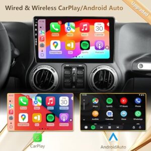 Android 13/ 10inch QLED IPS Touch Screen/Wireless Carplay/Android Auto/Bluetooth/GPS Navigation/WiFi/5G/1080P Back-up Camera/SWC/FM