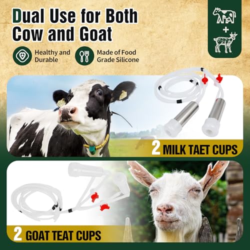 Milking Machine for Cows and Goats with Food-Grade Stainless Steel Bucket
