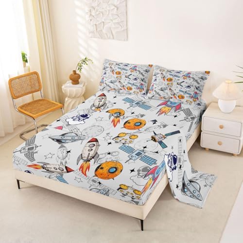Star Moon Bedding Sets 4Pcs for Kids Girls Boys Teens Room Decor