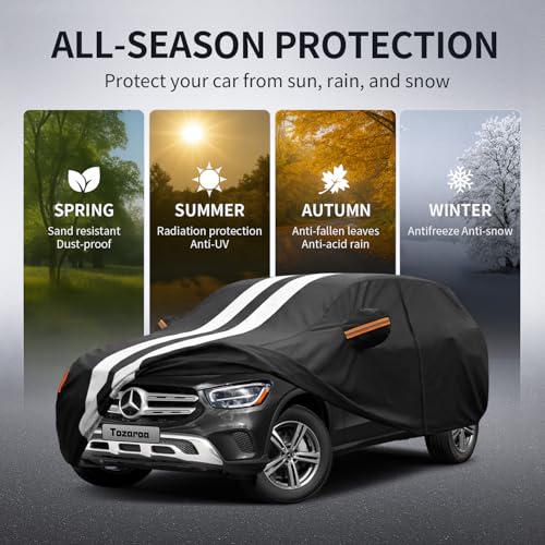 Heavy Duty Car Covers for Rain Sun UV Protection with Zipper.