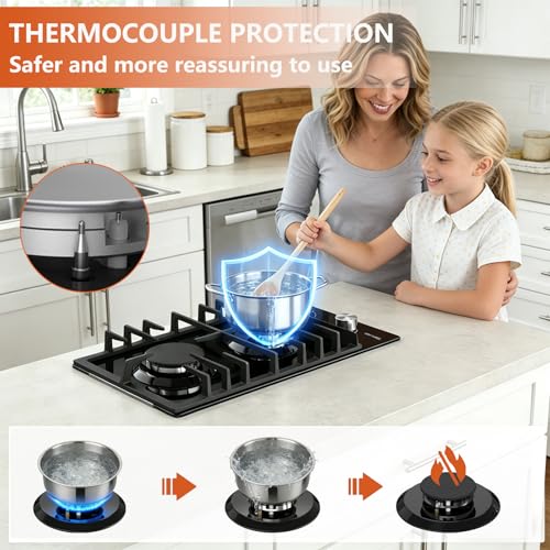 Built-in Propane Stove Top with Thermocouple Protection for Kitchen