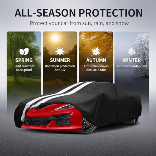Heavy Duty Car Covers for Rain Sun UV Protection with Zipper.