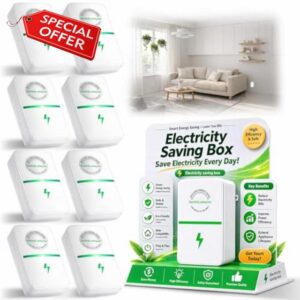 8PCS Power Plug Pro Energy Saver 2026 Updated New Stop Watt Energy Saving Device Intelligent Electricity Electric Saving Box Smart Plug in Power Box Power Factor Saver Household Power Plug-i