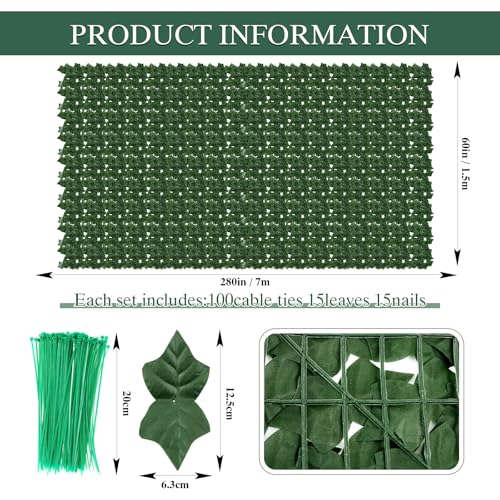 UV-Anti Ivy Vine Leaves Hedge Fence with Mesh Backing