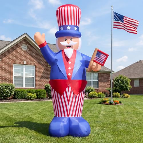 Patriotic Outdoor Yard Decoration with Dual Blowers
