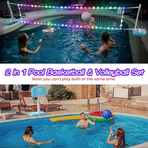 LED Pool Volleyball Net for Inground Pools