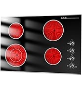JollyOne 2 Burners Electric Cooktop 24 Inch, 1800W Knob Control Electric Stove Top Burner Hot Pla...